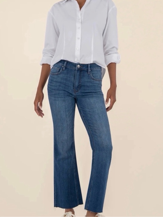 Kut from the Kloth Denim - Kut From The Kloth Kelsey Fab Ab Ankle‎ Flare Jeans Size 8 Raw Hem